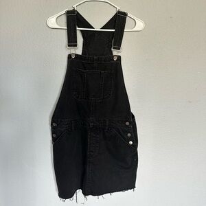 Black Denim Overall Dress